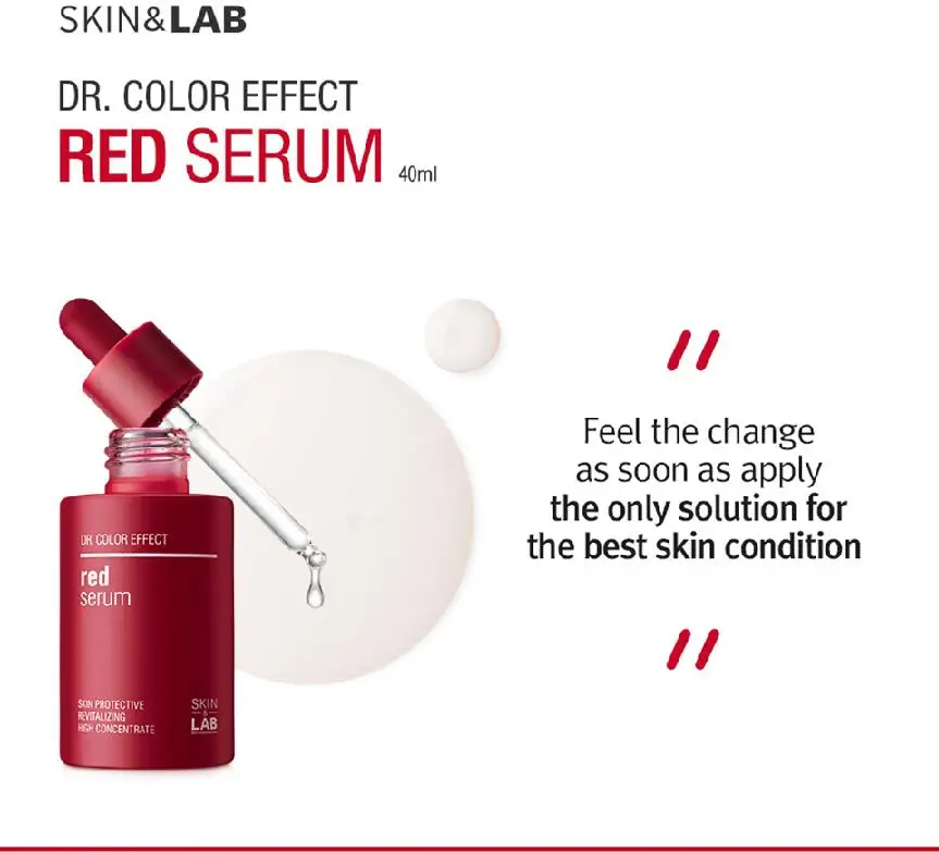 SKIN LAB красная сыворотка, 40 мл, крем для лица, уход за кожей, аскорбиновая кислота, сыворотка для лица, коррекция тона кожи, удаление черных точек, отшелушивание, отбеливание