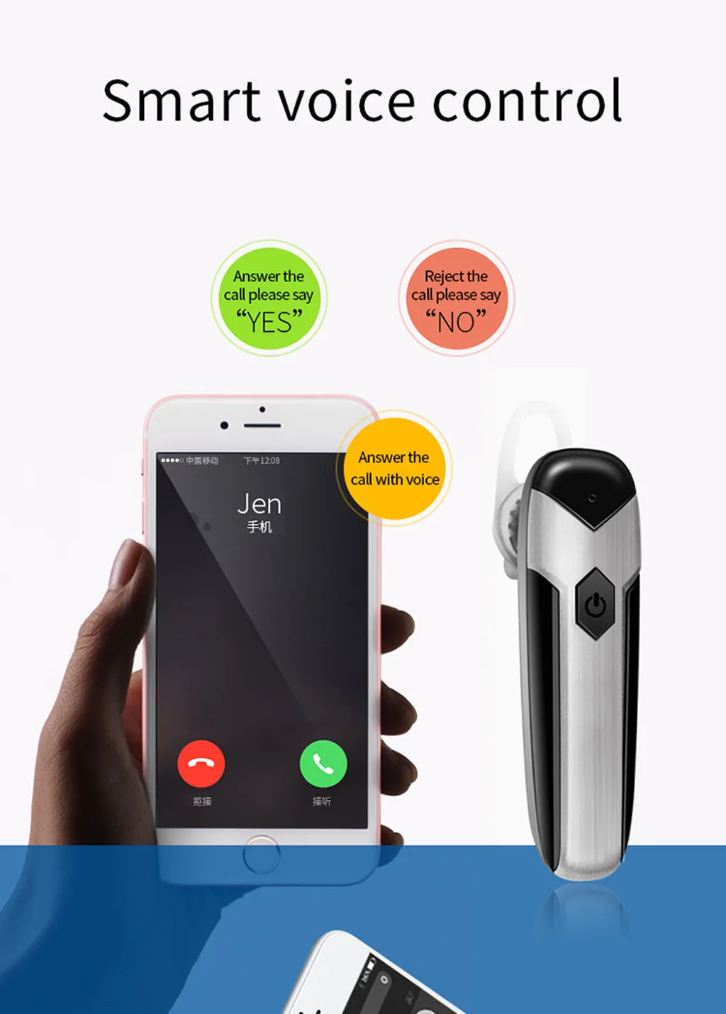 Шум ликвидации хэндс фри беспроводные Bluetooth наушники легкие Автоматическая