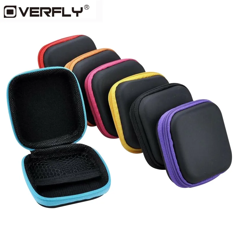 Overfly мини наушники из искусственной кожи Чехол Сумочка со змейкой Жесткий для