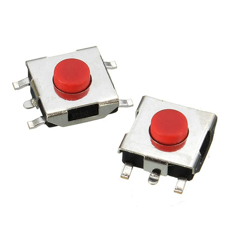 100 шт./лот 6*6*3 мм 5 PIN SMD красная медь Тактильный кнопочный переключатель такт переключатель 6 мм* 6 мм* 3 мм Лучшая цена