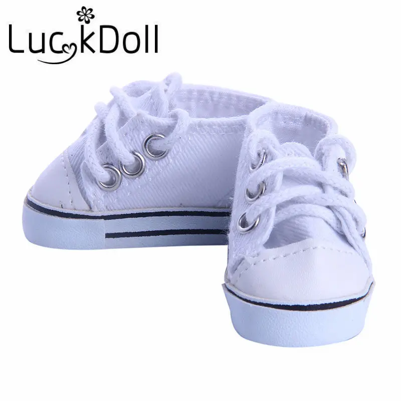 LUCKDOLL/парусиновая обувь с ремешками однотонная подходит для кукла длиной 14 5 дюйма
