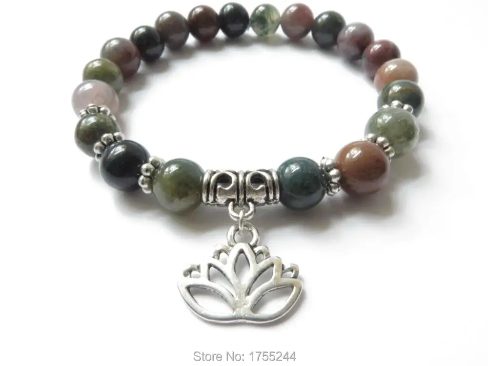 SN1114 Namaste Lotus Yoga ювелирные изделия Мала Браслет для снятия стресса женский браслет