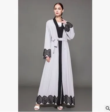 Muslim Ladies Clothing Plus Size Robe Women Arab Abaya Elegant Appliques Cardigan Malaysia Dubai Islamic Maxi HJ368 | Тематическая