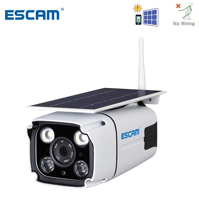 ESCAM QF260 wifi HD 1080P 2.0MP Беспроводная IP67 наружная солнечная батарея низкое энергопотребление PIR камера видеонаблюдения