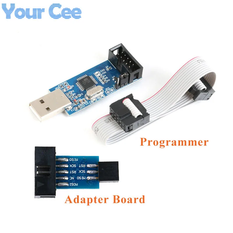 Программатор USBASP USBISP AVR USB ISP USB ASP ATMEGA8 ATMEGA128 Поддержка Win7 64 10Pin модуль провода 10Pin к 6 Pin плата адаптера