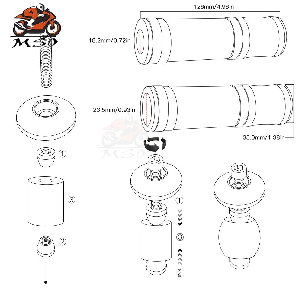 Руль мотоцикла ручка бар ручки конец 22 мм 7/8 &quotдля Kawasaki ZX636R ZX6RR (599cc) ZX7RR ZX9|Руль