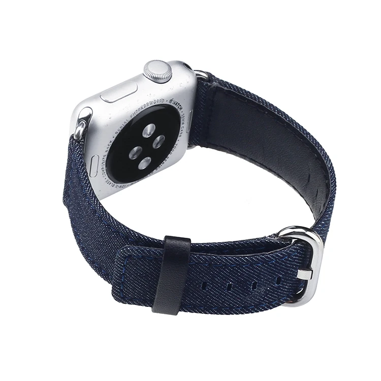 Спортивные синие джинсы ремешок для наручных часов Apple Watch серии на возраст 1, 2, 3, 4, 5, замена ремень для наручных часов iWatch, 42/44 мм 38/40 мм Жан браслет - Цвет ремешка: Deep Blue
