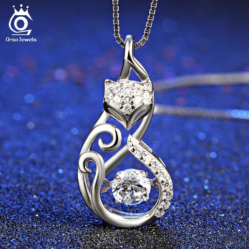 ORSA JEWELS милое ожерелье из стерлингового серебра 925 пробы с изображением лисицы 1