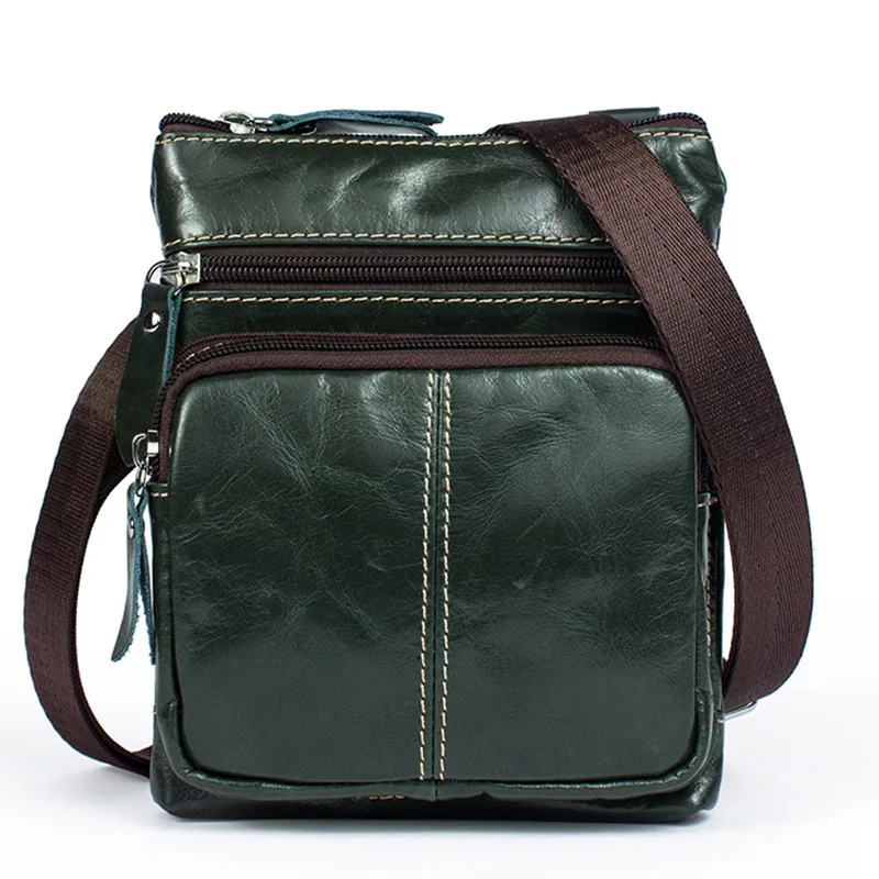 Dark Green Дамские сумки, Курьерская сумка мужские сумки на плечо из натуральной кожи с клапаном Маленькие Мужские сумки через плечо для мужчин Сумки из натуральной кожи - Цвет: Dark Green