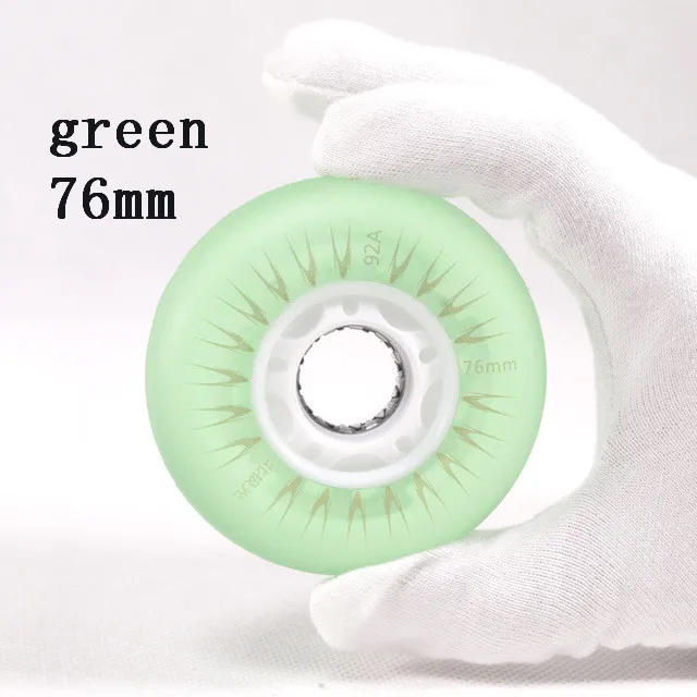 76mm green 2 шт./лот флэш роликовые коньки колеса 72/76/80 мм светящиеся роликовые коньки переносной скейт Родас мигающие колеса - Цвет: 76mm green