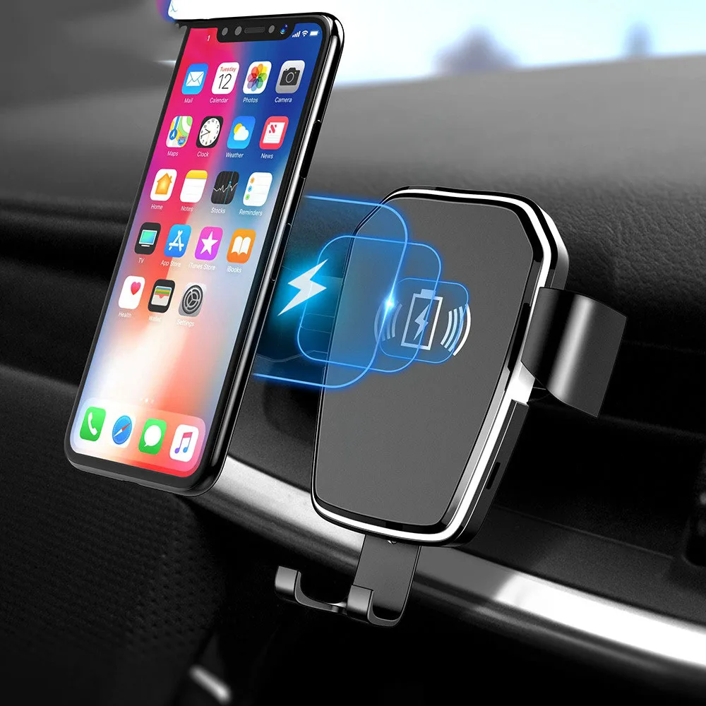Автомобильное крепление Qi Беспроводное зарядное устройство для iPhone XS Max X XR 8