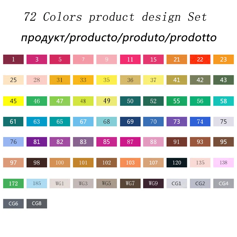 72 Product Set5 TouchFIVE 60/72/168 Цвета маркеры анимации набор маркеров для эскизов рисунок маркер для белой доски для художник манга маркер щетка для домашних животных - Цвет: 72 Product Set5