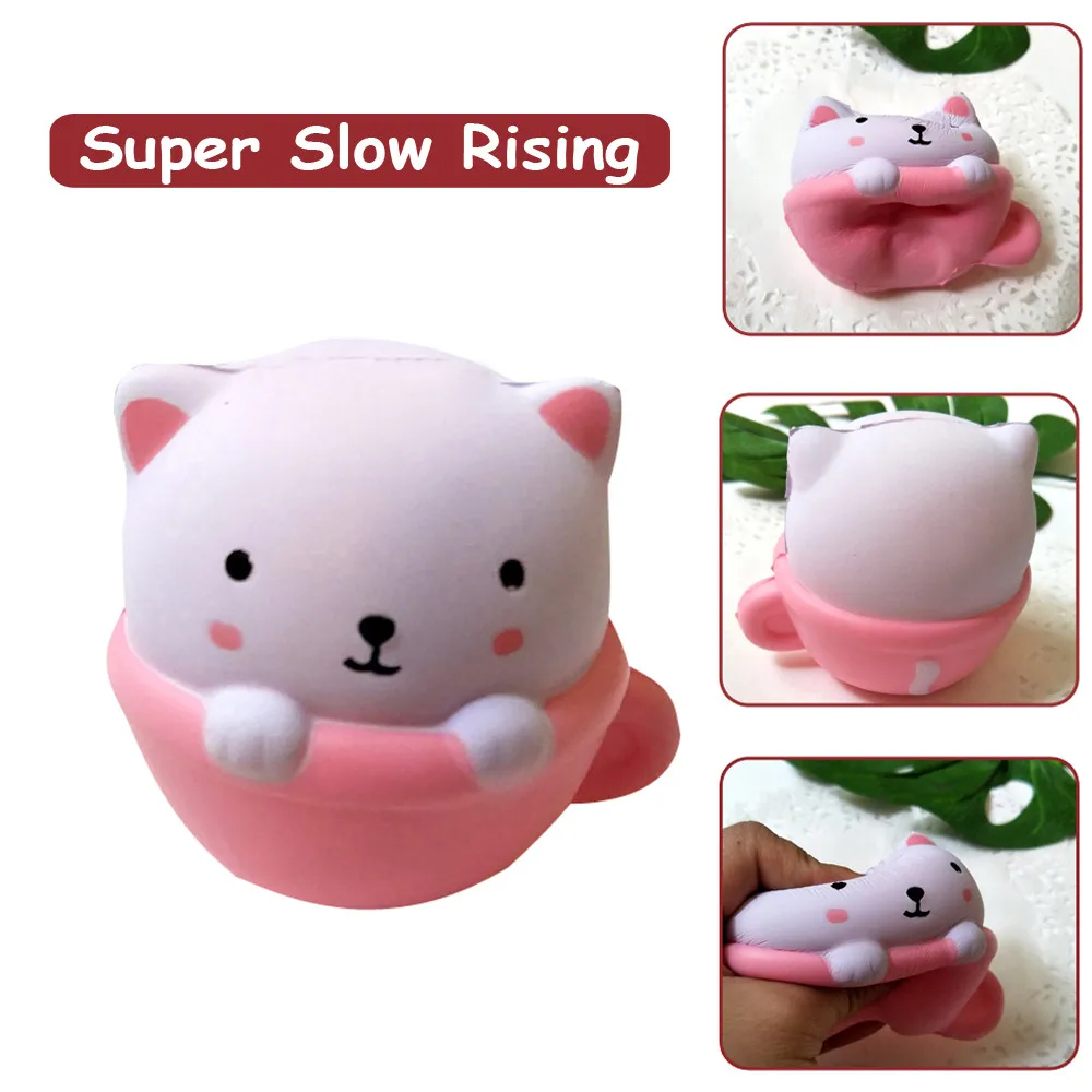 Сжимаемые очаровательные кошки медленно поднимающийся крем сжимаемые