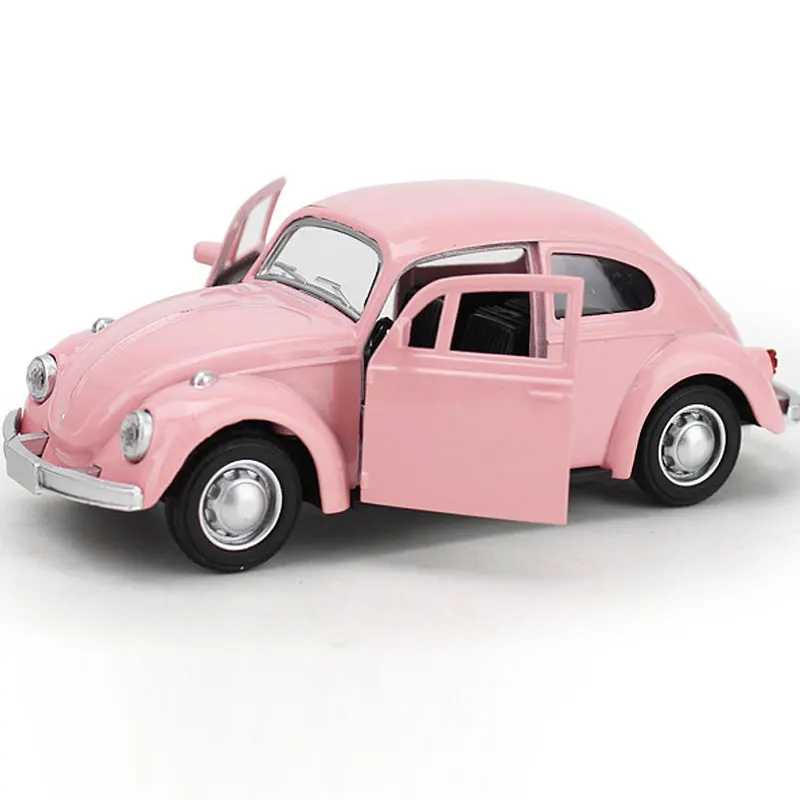 pink Популярная модель автомобиля, розовая игрушка-жук из сплава, 1:32, литая металлическая модель автомобиля, игрушка в подарок для детей, 6 цветов - Цвет: pink