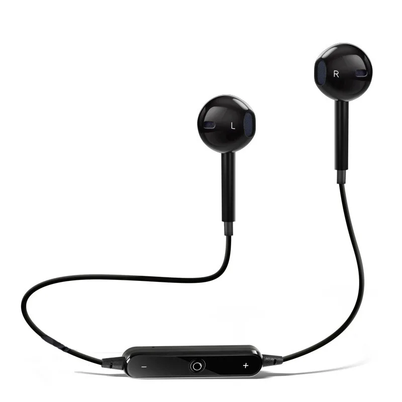 Черный S6 спортивные шейные беспроводные наушники Bluetooth наушники для телефона с микрофоном наушники для iPhone Xiaomi HUawei - Цвет: Черный