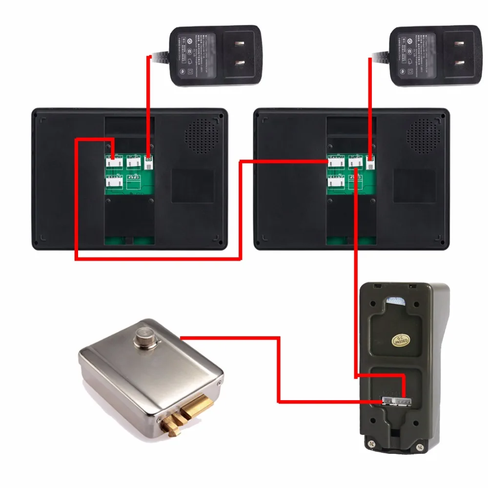 7-дюймовый 1V2 проводной домофон из цинкового сплава для видеодомофона |