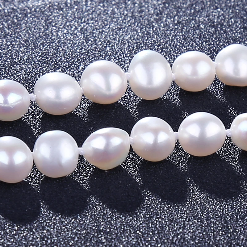[Нимфа] натуральная Жемчужина барокко Jewery устанавливает природных пресной воды Жемчужное ожерелье браслет серьги 8-9 мм Fine Jewelry [t1010]