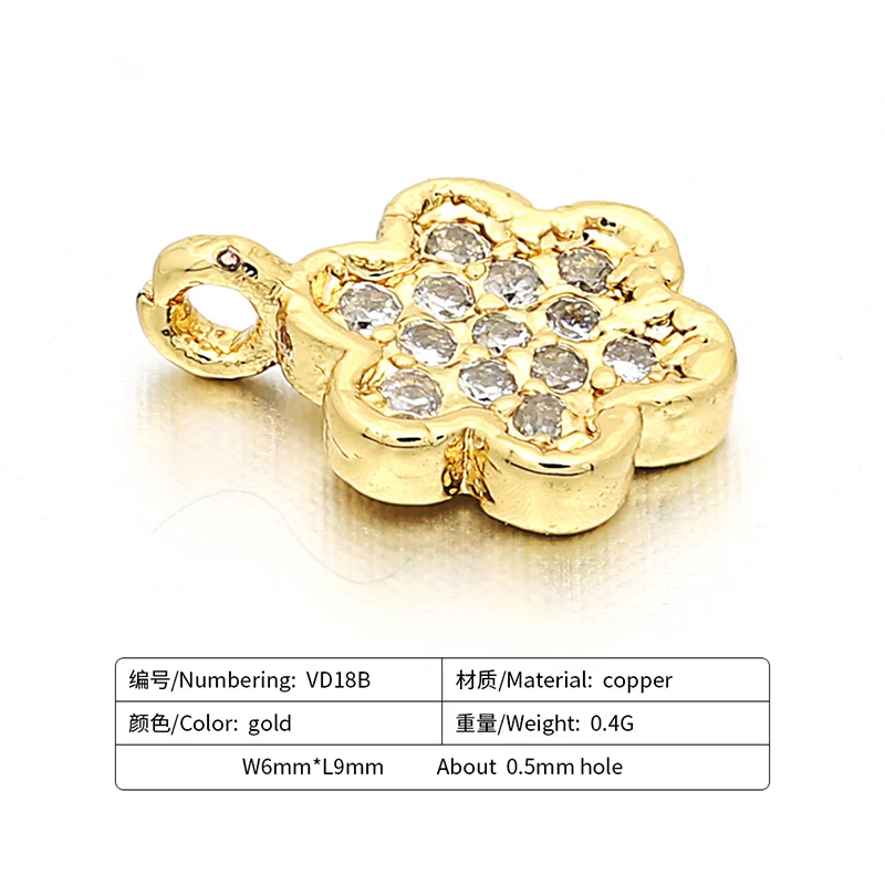 6mm*9mm High quality Cubic zirconia charms flowers accessories for making pendant weaving bracelet necklace diy jewelry Findings | Украшения