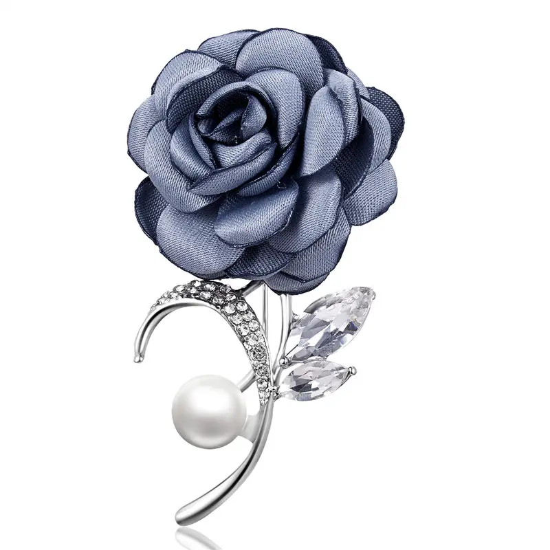 

RINHOO New Arrival Fashion Plant Flower Brooches for Women Fabric Rose Brooch Pin Wedding Jewelry Mother's Day Gift