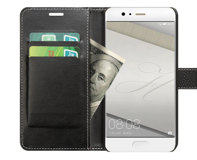 Чехол-Кошелек для Huawei P10 деловой чехол Hengneker из искусственной кожи + Поликарбонат