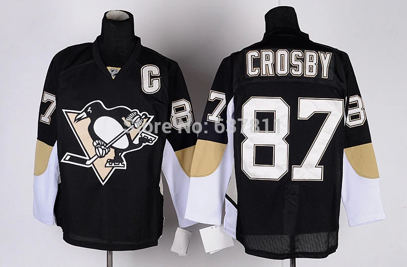 Hot sale Pittsburgh Penguins Sidney Crosby Hockey Jerseys Alternate Black 2014 Stadium Series White Stitched Jers | Спорт и