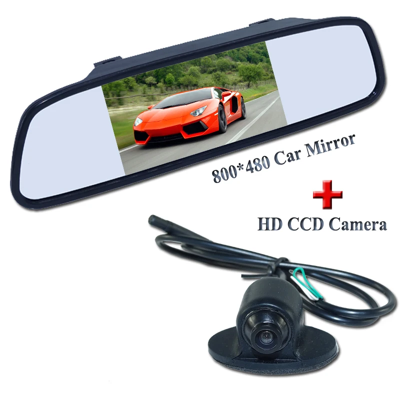 Акция для парковочной камеры заднего вида 2 в 1 HD CCD + 5 &quotHD 800*480 монитор зеркала