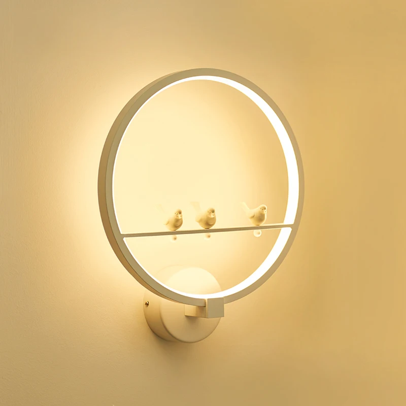 18 Вт светодиодный настенный светильник для спальни рядом с тремя птицами белый