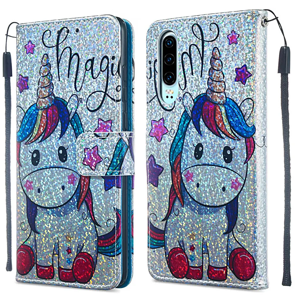 Модный сверкающий чехол для Fundas huawei Honor Play 8A 10 Lite Y6 Y7 Prime P30 Pro Mate20 Lite с подставкой для телефона D03Z
