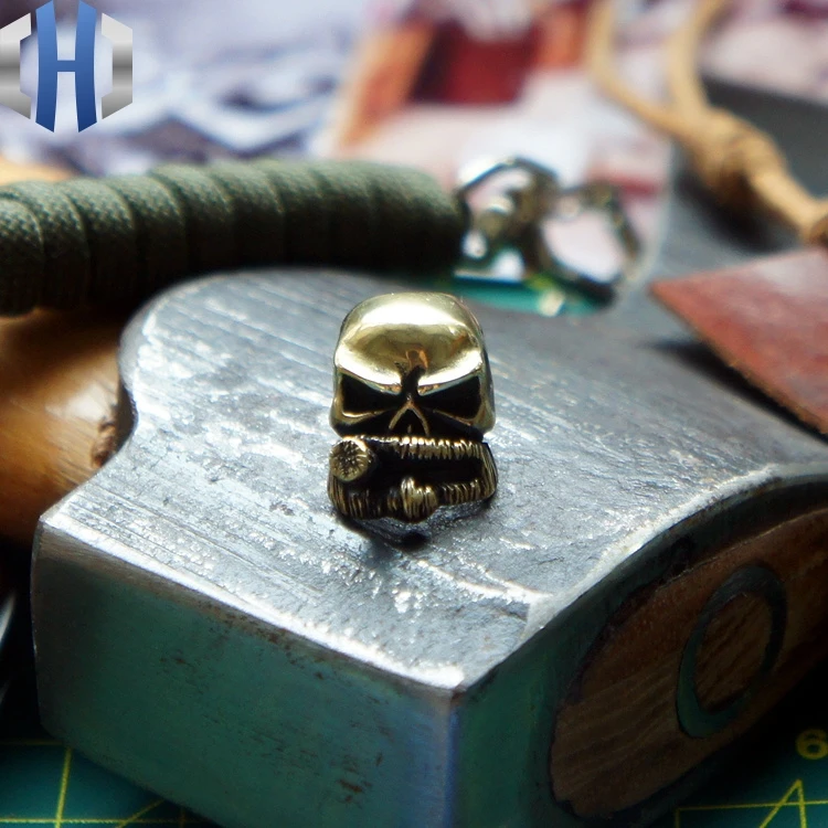 Сигары Череп фонарик Зонт EDC Cordon ручка ручной работы DIY Подвески|Уличные