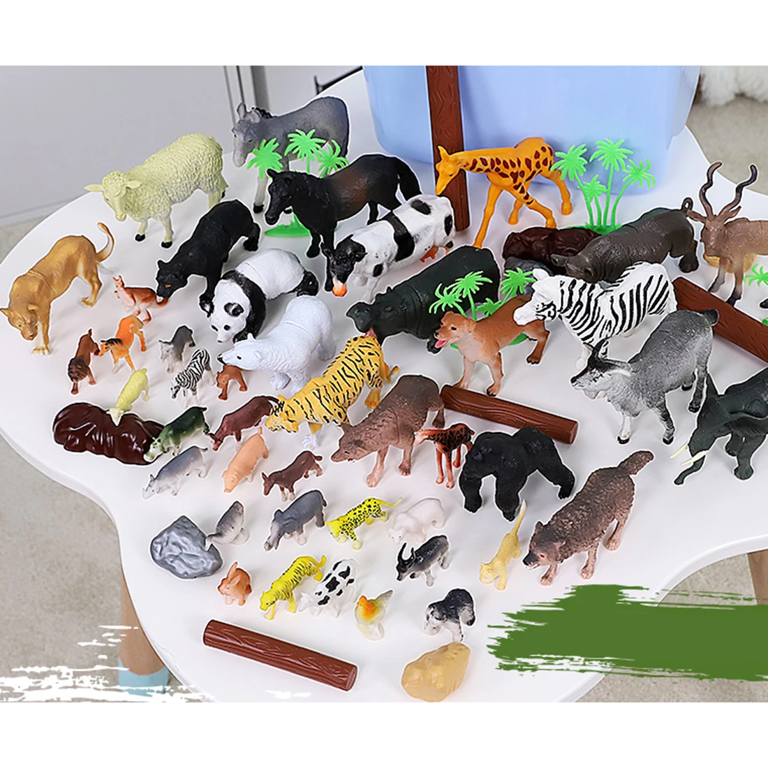 44Pcs дикие животные игрушка Моделирование животных модель детей раннее Когнитивное обучение игрушка, игрушечный набор-случайный цвет