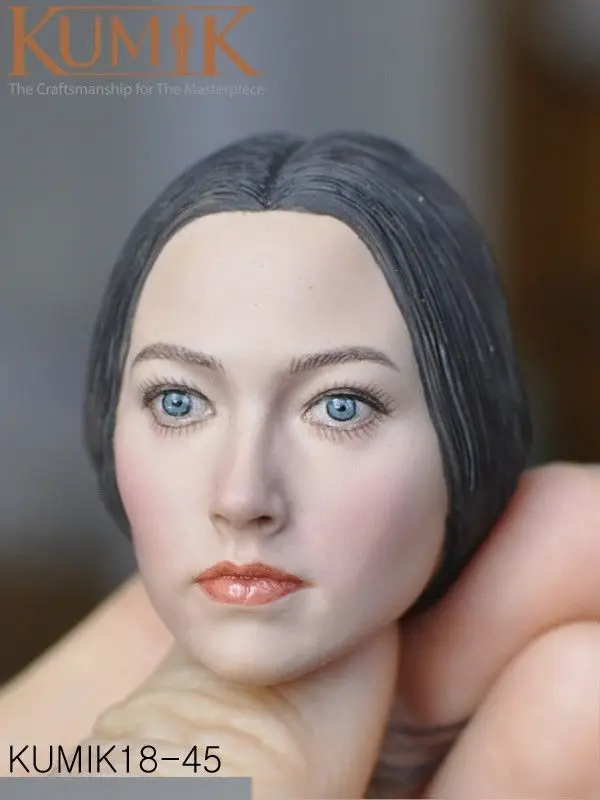 1/6 масштаб KUMIK KM18-45 женская голова с голубыми глазами Sculpt обрушения для 12 ''фигурку тела