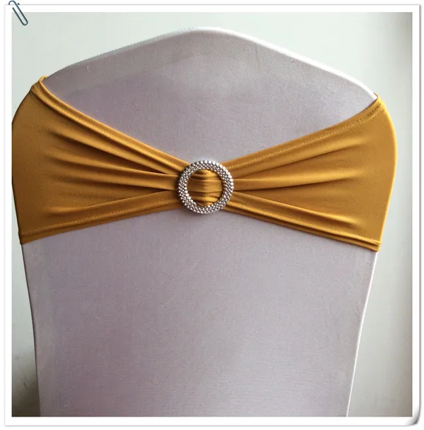 Горячая Распродажа 100 шт Золотая растягивающаяся повязка на стул с круглой