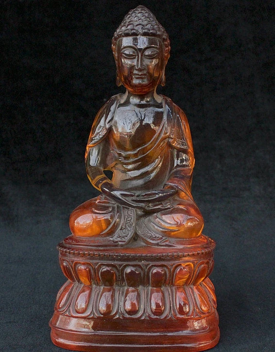 9 &quotТибетский буддизм Янтарный Шакьямуни Амитабха Будда Статуя цветка | Дом и сад