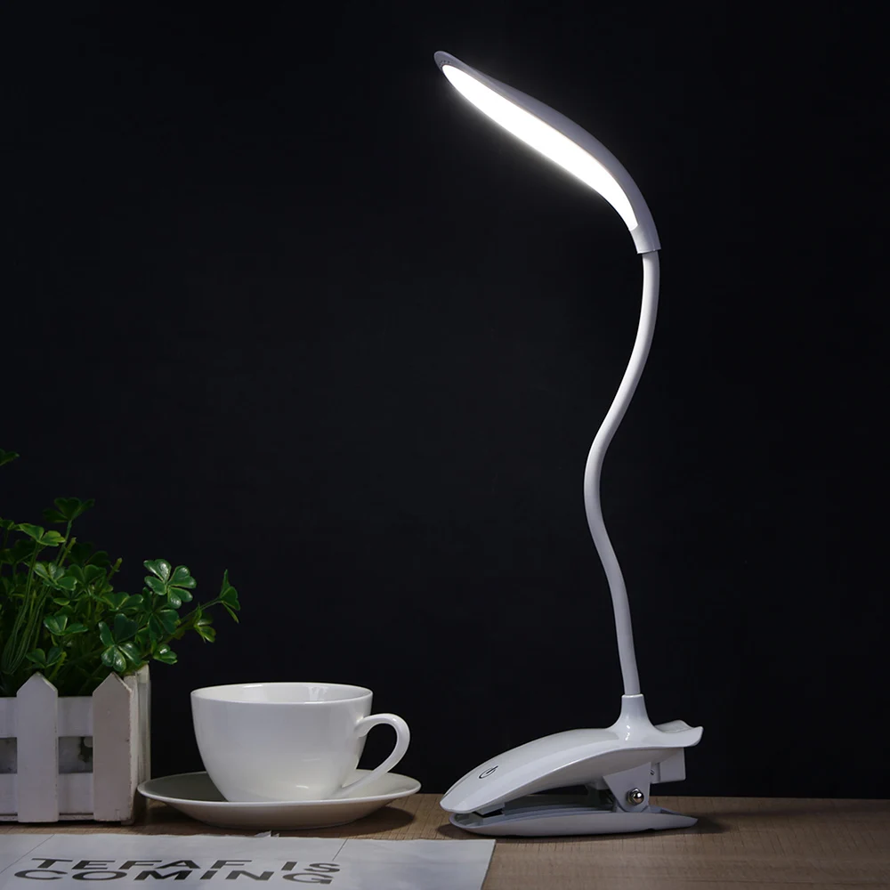 

Professional Bedside Reading Study 16 LED Desk Lamp USB Rechargeable Dimmable Lightweight Clip Lamp with Sensitive Touch Button