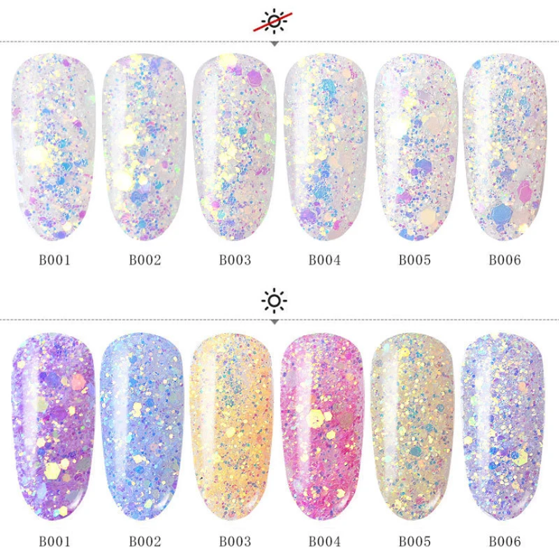 1 Коро термохромные Nail Art Блеск AB Русалка алмазов Единорог Аврора эффект
