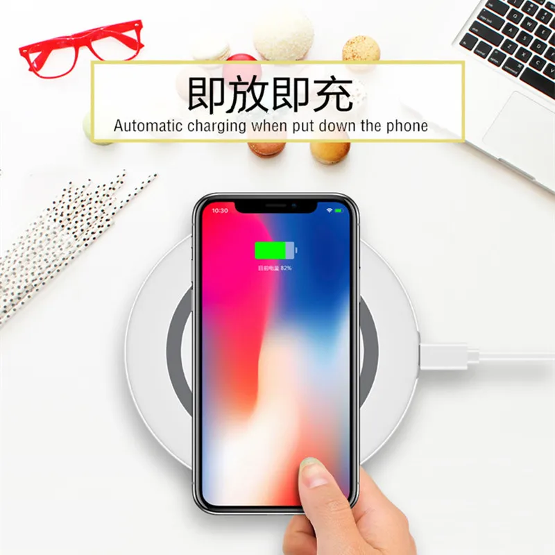 Беспроводное зарядное устройство для iPhone XS MAX/XR/X/8/8 Plus 10 Вт Быстрая зарядка Galaxy S9 S8