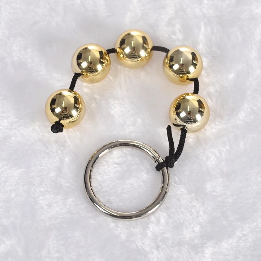 Нетоксичные анальные шарики с 5 шариками секс-игрушки Золотая жемчужина Анальная