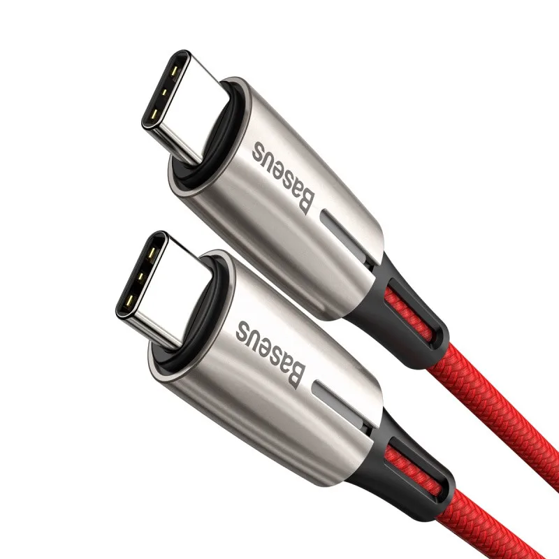 Кабель usb type-C Baseus для быстрой зарядки, кабель type-C с индикатором, светильник PD 2,0, зарядный кабель для вспышки type-C - Цвет: Красный