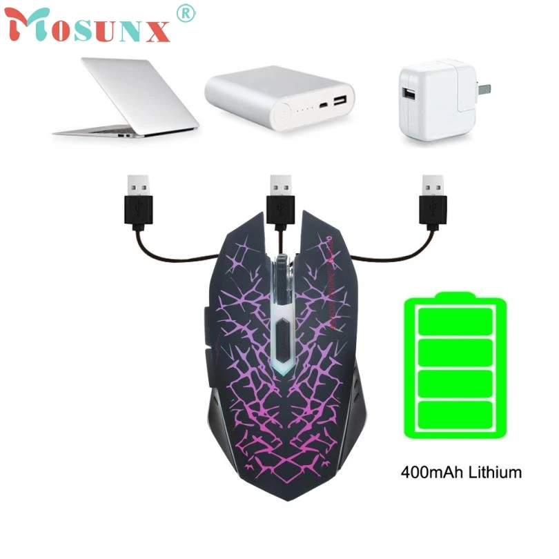 Беспроводная беззвучная мышь Raton светодиодный перезаряжаемый USB игровая с