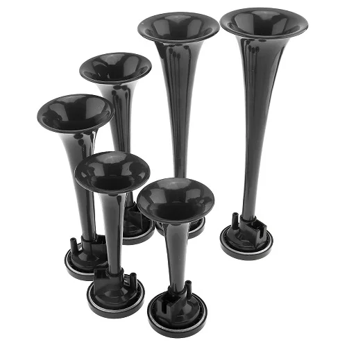 Black 12V 178DB 6 шт. черный/красный/серебристый с юбкой-годе с электронным управлением автомобиля воздушный рожок с компрессором для автомобилей/грузовиков/лодки/двигатель постоянного тока - Цвет: Black