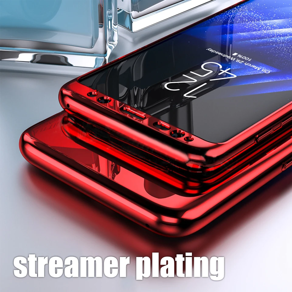 Роскошные 360 металлизированный зеркальный чехол для samsung Galaxy S10 S9 S8 плюс S10e S7 мягкая пленка чехол для samsung Note 9 8 A5 A7
