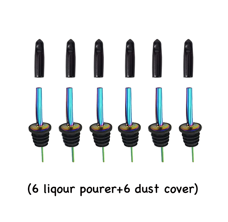 Gorgeous6Pourer6Cap Вино Pourer Пробка бутылки Pourer Pourers для ликера Бутылка пробка с коническим носиком набор аксессуаров для бара 12 - Цвет: Gorgeous6Pourer6Cap