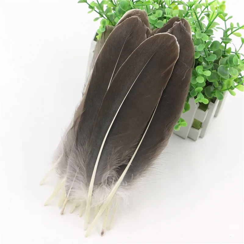 10 шт./лот DIY Гусиные Перья шлейфы одежда accessories10 15cm/4 6 дюймов серый утиный пух