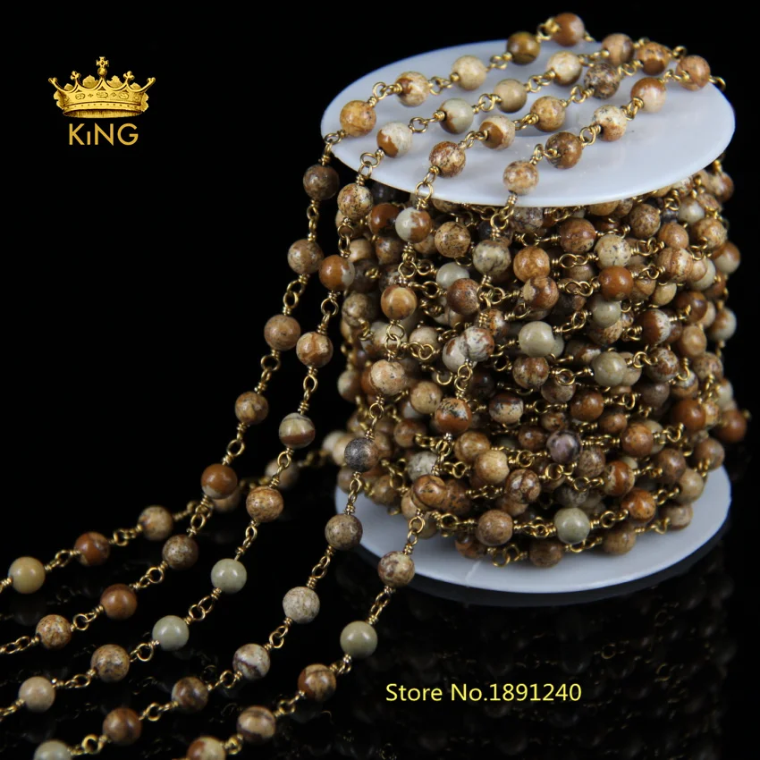 5 метров бусины в проволочной обмотке бронзовая магнитная цепь картина Ja sper