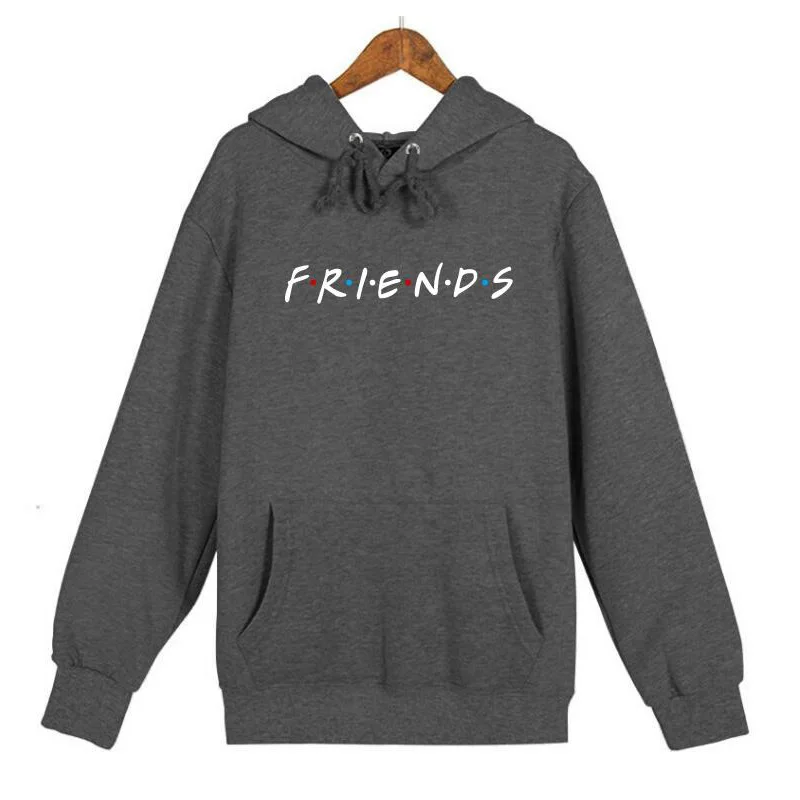Dark gray XMS90 Парная одежда с надписью «friends tv show» и надписью; мужские флисовые толстовки для мальчиков; сезон осень-зима - Цвет: Dark gray XMS90