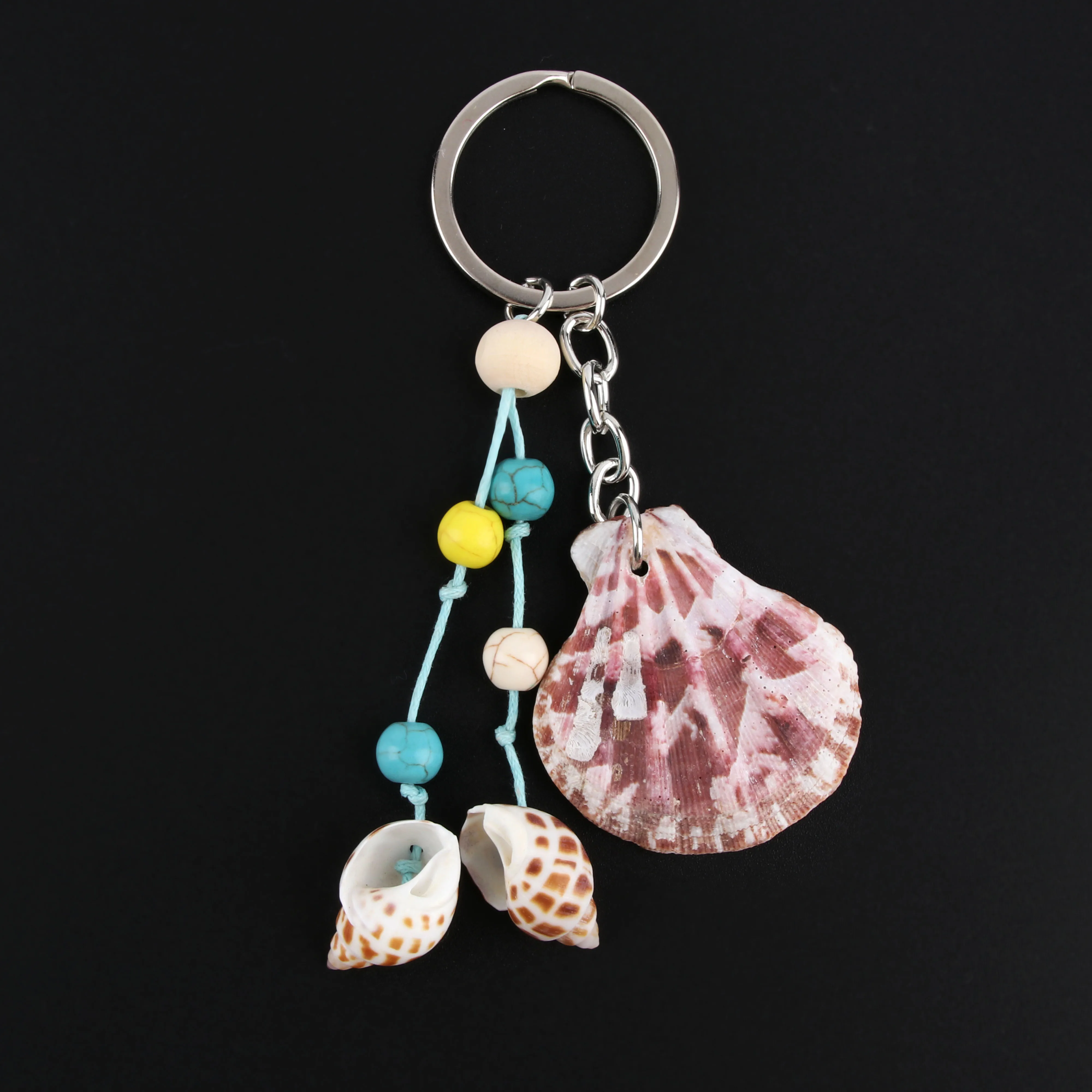 1Pc New Arrival Scallop Snail Shell Keychain Nautical Summer Vacation Pendant Key Ring Gift For Women Girls Jewlery E2474 | Украшения и