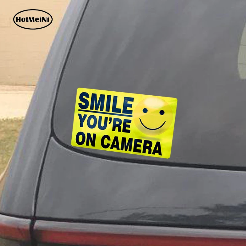 Автомобильный стикер HotMeiNi "INSIDE" SMILE YOU'RE ON CAMERA Sticker s Video Alarm Security System наклейка 13