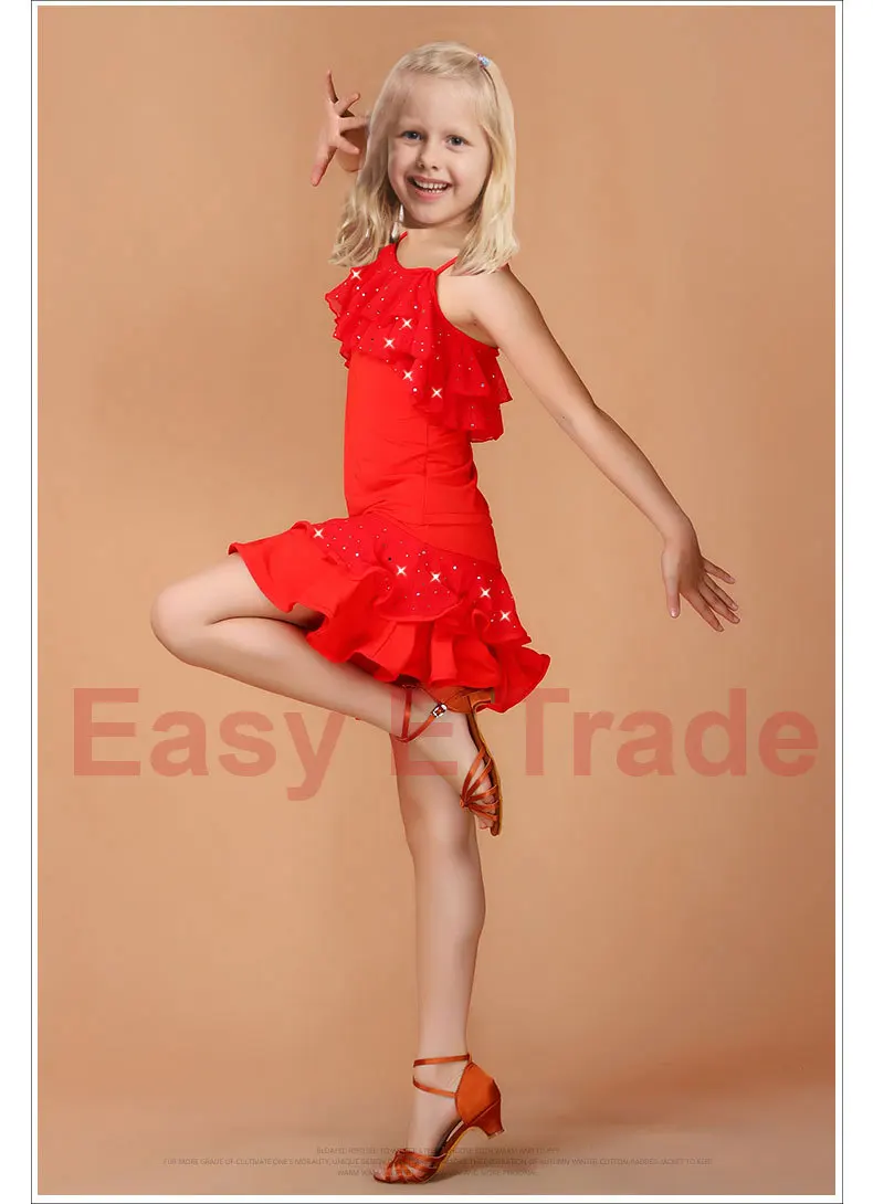 Латинское платье для танцев девочки самбы бальное девочек детские танцевальные