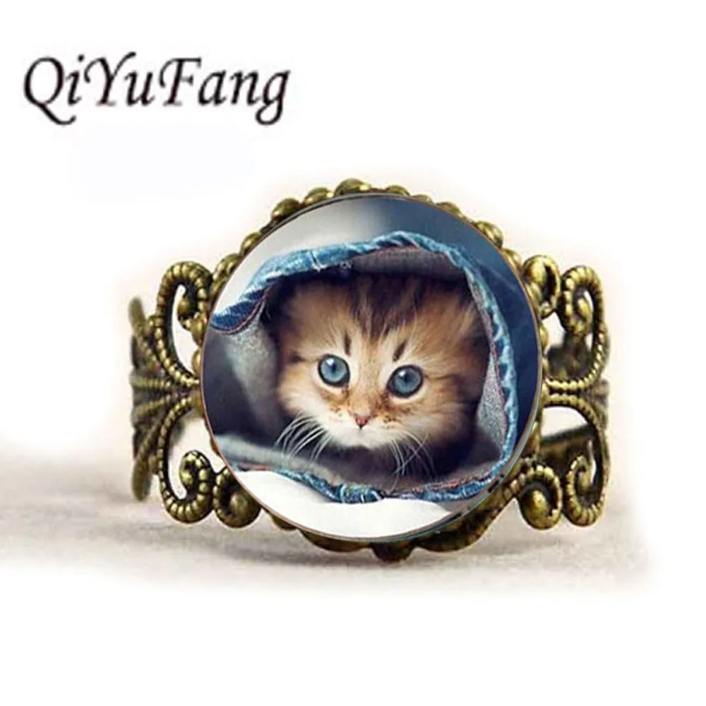 QiYuFang симпатичное кольцо для кошек кулон ювелирные изделия ручной работы