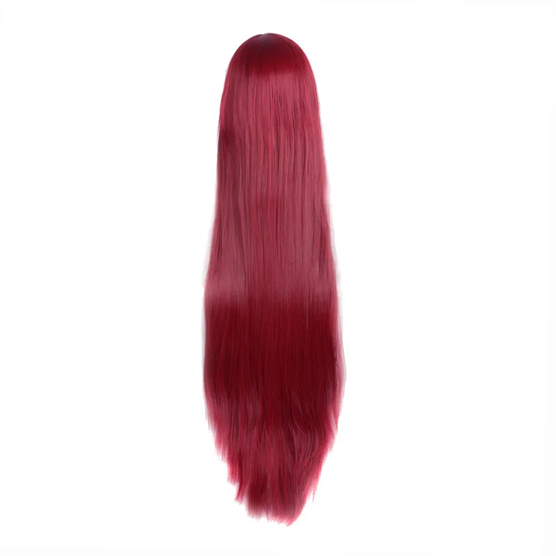 League of Legends Catherine Anime Game Costume Cosplay Wig Dark Red 100cm Straight Long Halloween Costumes Women Free Cap |